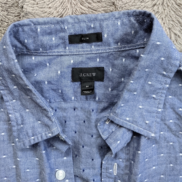M J.Crew Dot Shirt Slim - Picture 3 of 4